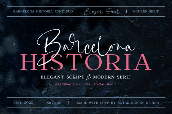 Barcelona Historia: A Serif and Script Font for Editorial Elegance