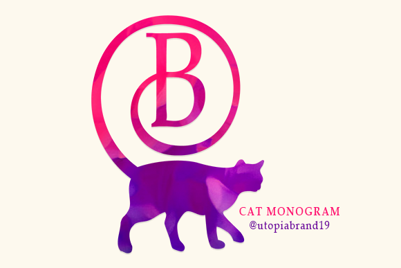 Cat Monogram Font for Creative Stationery and Handmade Designs
