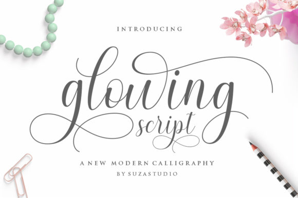 Glowing: A Romantic Script Font for Handmade Creations