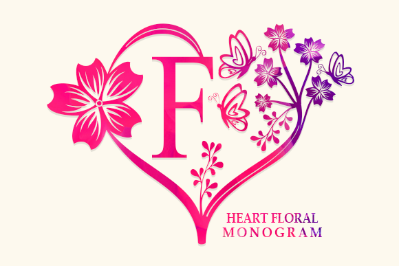 Heart Floral Monogram for Professional Branding and Design